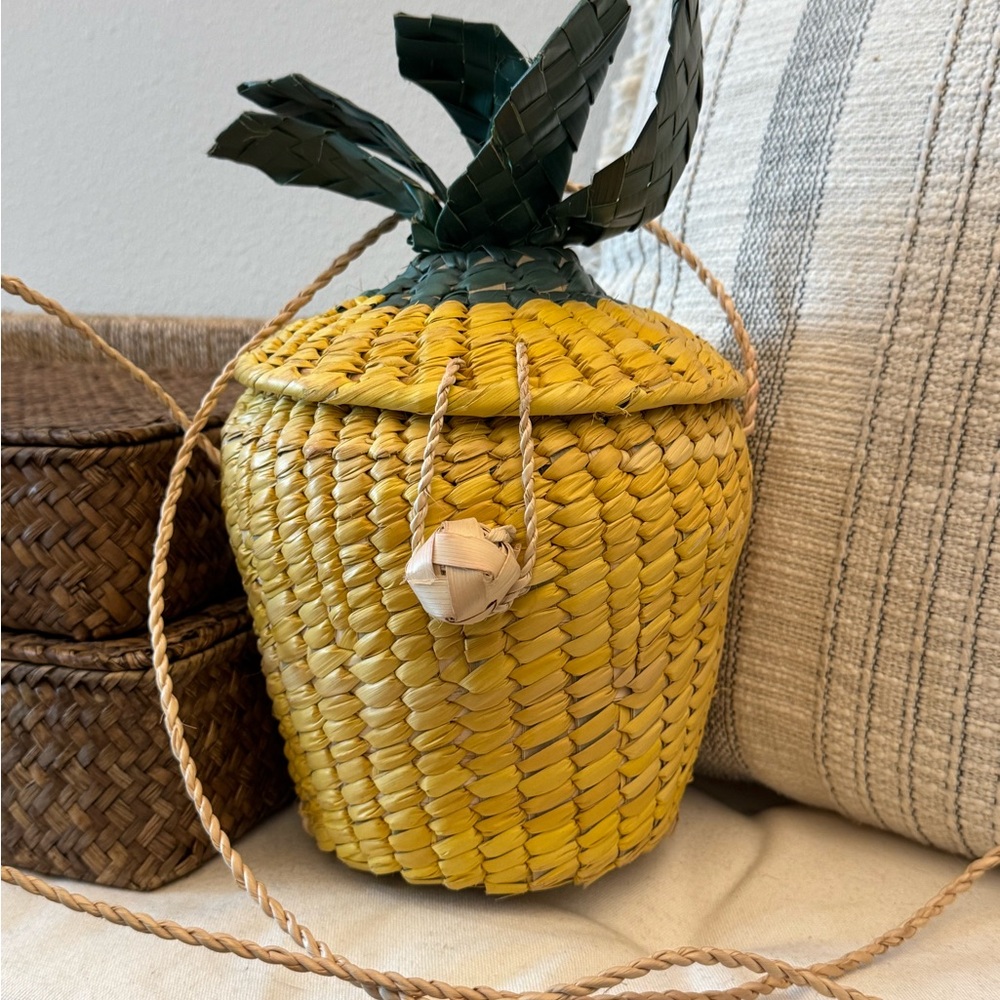 Pineapple Woven crossbody shoulder Bag